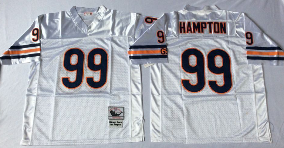 Men NFL Chicago Bears #99 Hampton white Mitchell Ness jerseys